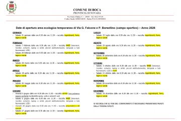 Date apertura area ecologica